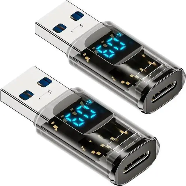 Main image of FOR 2Pack USB C to USB A3.2 Adapter,USB Female to USB A Revolution Adapter 10Gbps,with Display 60W Power Output,for 16