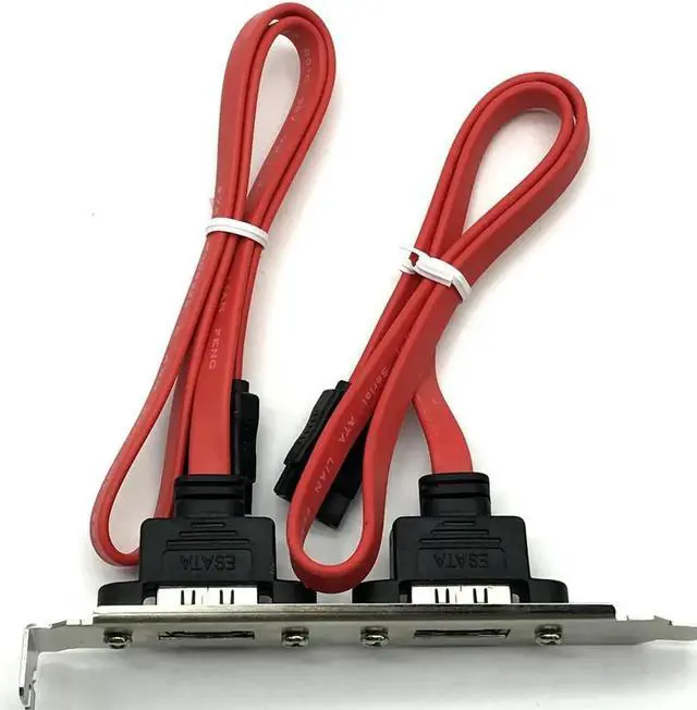 Main image of FOR eSATA to SATA Bracket Cable Adapter w Full Profile PCI Cover,Dual Ports External eSATA to Motherboard 6Gbps SATA Header Cord