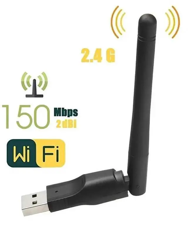 Alt view image 2 of 3 - Mini Wi-fi Dongle 150M 802.11 B/g/n LAN Adapter with Rotatable Antenna for Laptop PC USB 2.0 WiFi Wireless Network Card