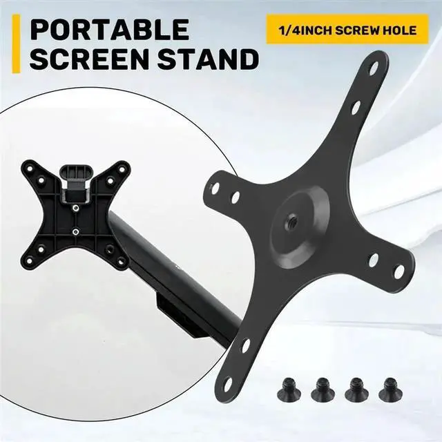 Alt view image 4 of 4 - 2X Portable Monitor Mounting Bracket Plate VESA 1/4 Inch Screw Hole To 100X100mm 75X75mm, M4 Screw Set Wall Mount Holder