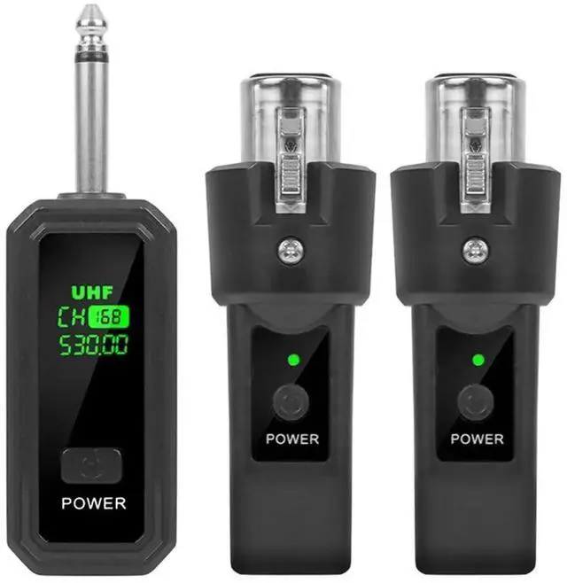 Main image of UHF XLR Adapter System Wireless Microphone Transmitter Receiver For Dynamic Microphone Guitar Audio Mixer PA System