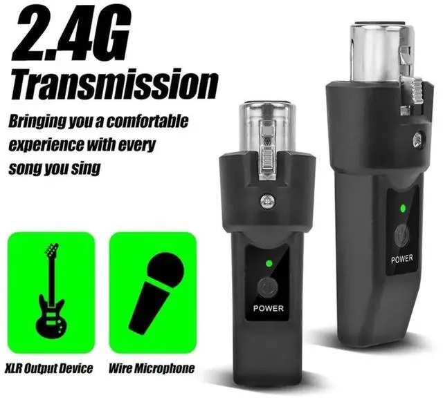 Alt view image 3 of 4 - UHF XLR Adapter System Wireless Microphone Transmitter Receiver For Dynamic Microphone Guitar Audio Mixer PA System