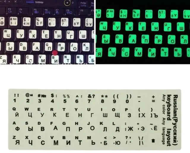 Alt view image 3 of 4 - Russian Transparent Keyboard Stickers Universal Luminous Keyboard Stickers Replacement for Any Laptop, Desktop Laptop