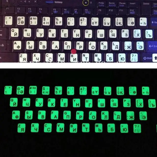 Alt view image 2 of 4 - Russian Transparent Keyboard Stickers Universal Luminous Keyboard Stickers Replacement for Any Laptop, Desktop Laptop