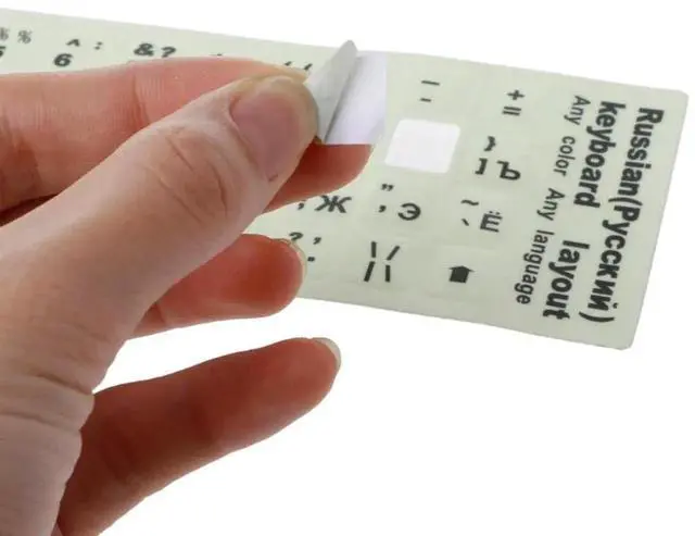 Alt view image 4 of 4 - Russian Transparent Keyboard Stickers Universal Luminous Keyboard Stickers Replacement for Any Laptop, Desktop Laptop