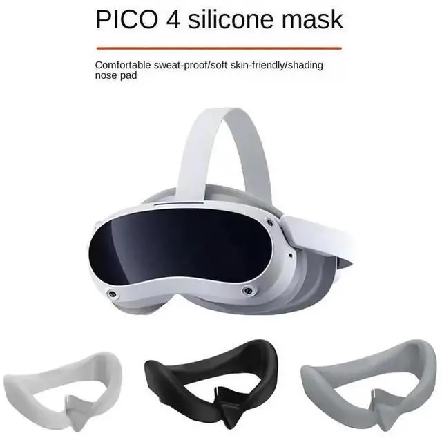 Alt view image 3 of 3 - Eye Pad for Pico 4 Silicone Replacement Face Mask Protective Case Anti-Sweat Mask VR Glasses Accessories(Grey) Rich