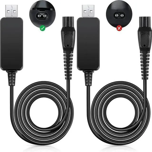 Main image of FOR 2 Pieces 15V USB Blade HQ8505 Cable Compatible with Shaver QP6520 QP6510 S5/ 7/9000, Aquatouch, Body