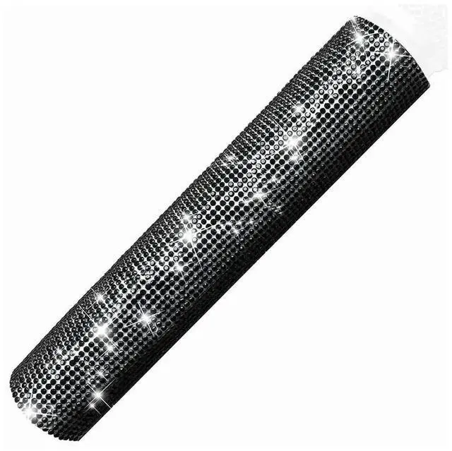 Main image of Mic Handle Cover,Sparkly Bling Rhinestones Mic Handle Sleeve for Party&TV Show,for Most Wireless Microphones, Black Rich