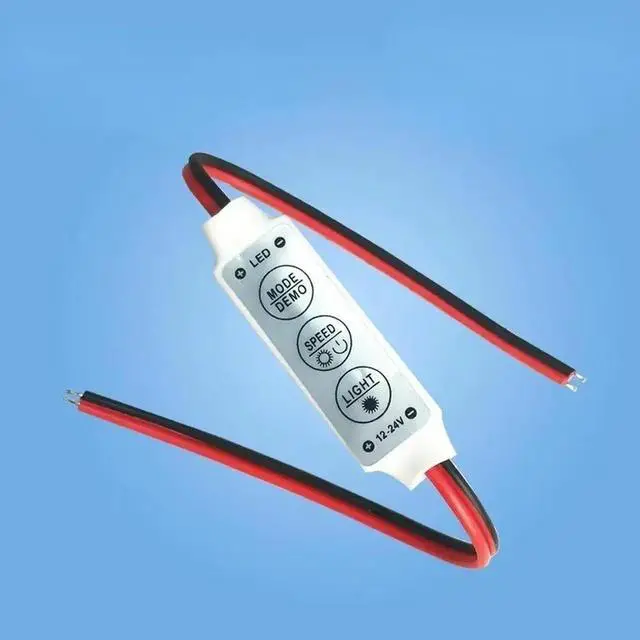 Alt view image 2 of 3 - Manual and Wireless Control 12A Dimmer for Single Color 3528 5050 5630 2835 DC12V Led Strip Lamp 3 Key Mini Led Strip Controller