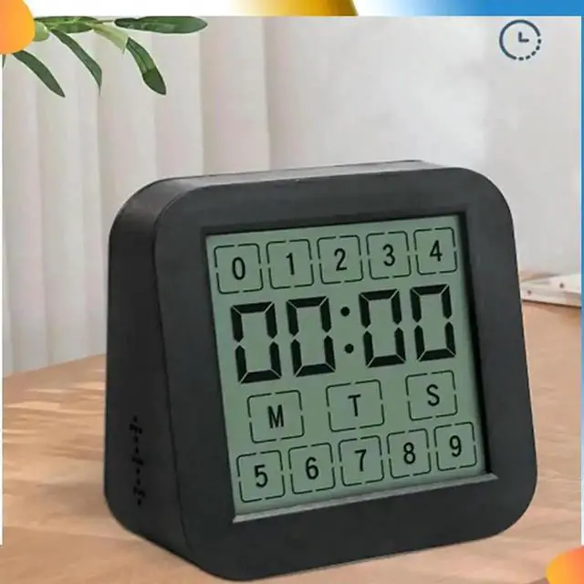 Alt view image 2 of 4 - Hygrothermograph Table Clock Dual Screen LCD Digital Display Touch Screen Suitable For Kitchen Cooking Suitable For Learnin
