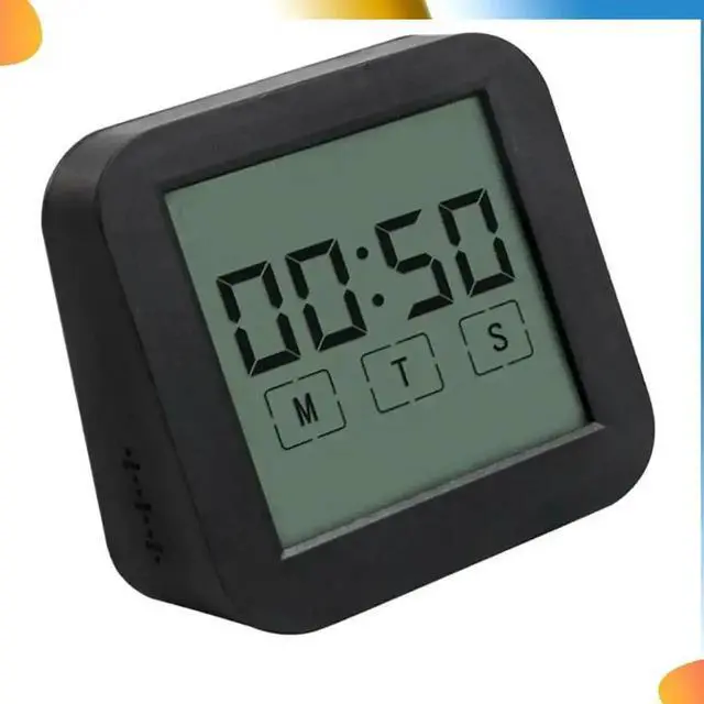 Alt view image 4 of 4 - Hygrothermograph Table Clock Dual Screen LCD Digital Display Touch Screen Suitable For Kitchen Cooking Suitable For Learnin