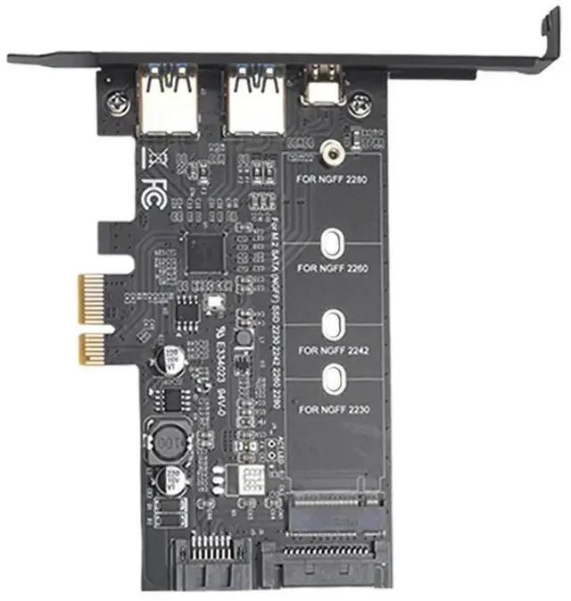 Alt view image 2 of 3 - Aomoproing PCI-E to USB 3.0 PCI Express Card Incl.1 USB C and 2 USB A Ports, M.2 NVME to PCIe 3.0 Adapter Card with Bracket Rich