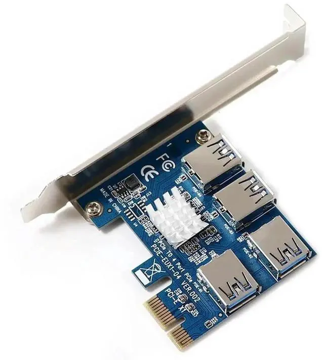 Main image of Aomoproing PCIE To PCI-E Adapter 1 Turn 4 PCI-Express Slot 1x To 16x USB 3.0 Mining Special Riser Card PCI E Converter for BTC Miner 1pcs