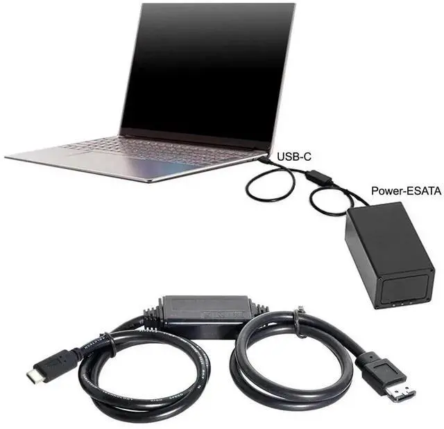 Alt view image 2 of 3 - Aomoproing ESATA to USB C Cable USB Type C Male Host to ESATA ESATAp HDD Cable for Laptop PC Rich