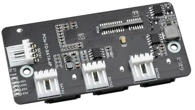 Alt view image 4 of 4 - Aomoproing For Raspberry Pi Compute Module 4 CM4 Pcie To SATA PCI-E To Four-Way SATA3.0 Card 6Gbps High-Speed SATA Expansion Board