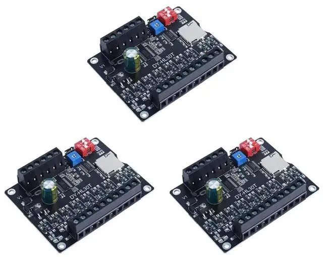 Alt view image 2 of 4 - Aomoproing 3X 30W MP3 Voice Playback Module DY-L30T 9 Trigger Music Player Power Amplifier Board TF Card 32G Max A