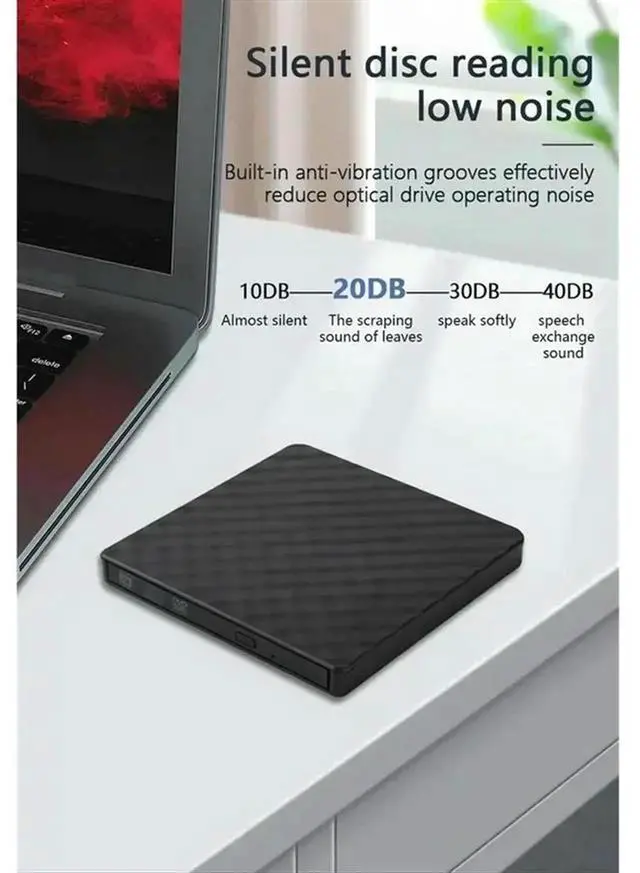 Alt view image 4 of 4 - Aomoproing CD Writer DVD RW USB3.0 Type-C 2 In 1 Slim External Optical Drive Burner Reader Player For Laptop Desktop PC