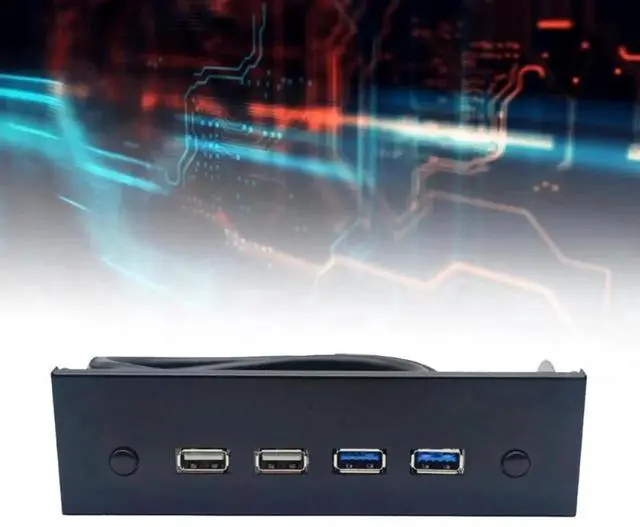 Alt view image 3 of 4 - Aomoproing Multifunctional 5.25" Media Dashboard USB Front Panel for PC Desktop 5.25" CD-ROM Bay USB3.0/2.0 19Pin 9Pin