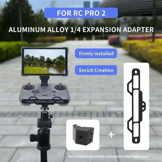 Alt view image 3 of 4 - Aomoproing Aluminium 1/4" Expansion Bracket For Mavic 4 Pro RC PRO 2 Tripod Remote Control Accessory Adapter Handheld