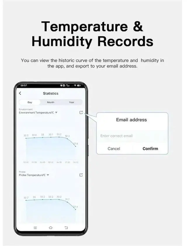 Alt view image 3 of 4 - Aomoproing Tuya For Home Hygrometer Temperature Humidity Sensor With External Probe For APP Monitoring For Plants Aquarium