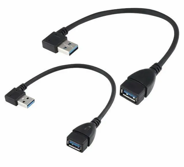 Main image of FOR USB 3.0 Extension Cable - A Left & Right Angle - Male To Female - Pack of 2 (Black-Left Right Angle)