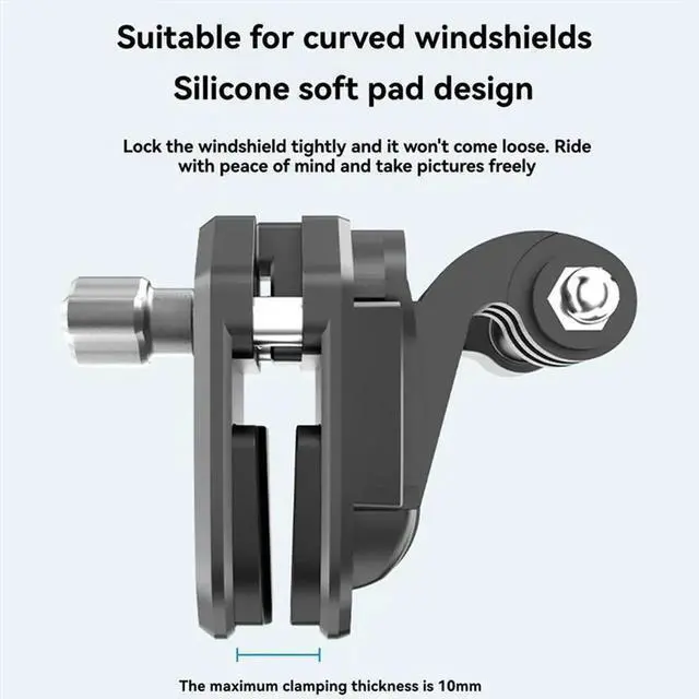 Alt view image 4 of 4 - Aomoproing For Gopro Hero12 Black Motorcycle Windshield Action Camera Mount Clip For Osmo Action 4 X4 Ace Pro And Other