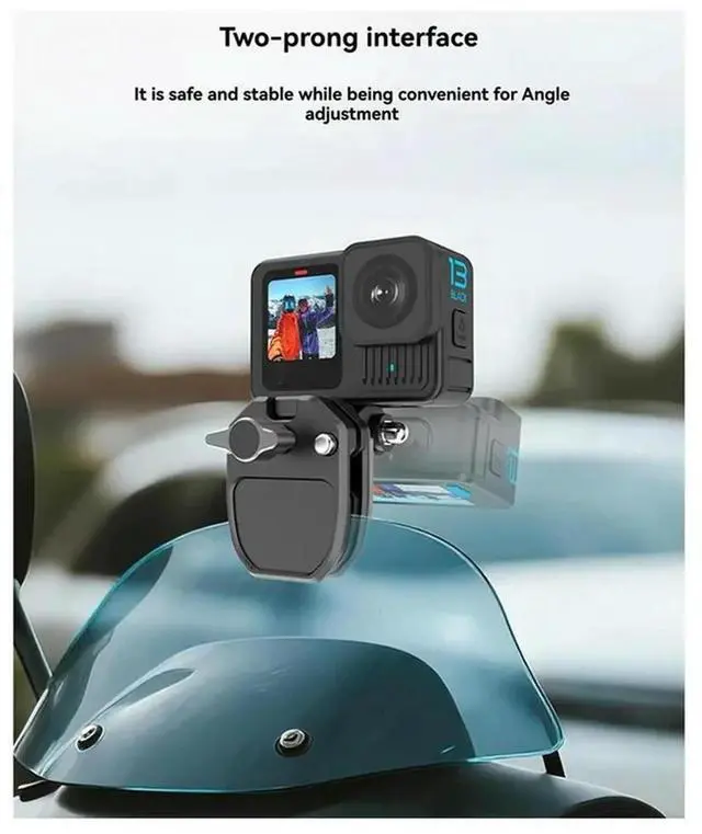 Main image of Aomoproing For Gopro Hero12 Black Motorcycle Windshield Action Camera Mount Clip For Osmo Action 4 X4 Ace Pro And Other