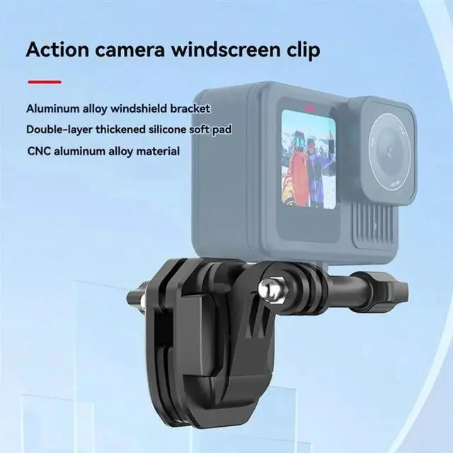 Alt view image 3 of 4 - Aomoproing For Gopro Hero12 Black Motorcycle Windshield Action Camera Mount Clip For Osmo Action 4 X4 Ace Pro And Other