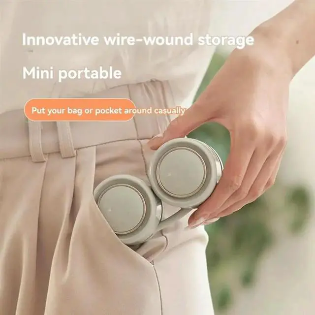 Main image of Aomoproing Hanging Neck Fan Outdoor Leafless Portable Large Wind USB Lazy Person Hanging Neck Fan