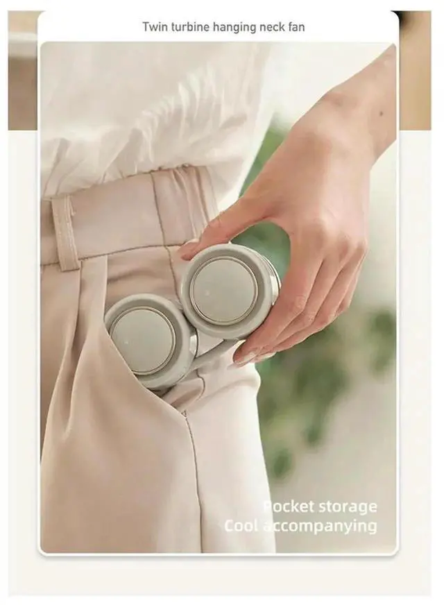 Alt view image 2 of 4 - Aomoproing Hanging Neck Fan Outdoor Leafless Portable Large Wind USB Lazy Person Hanging Neck Fan