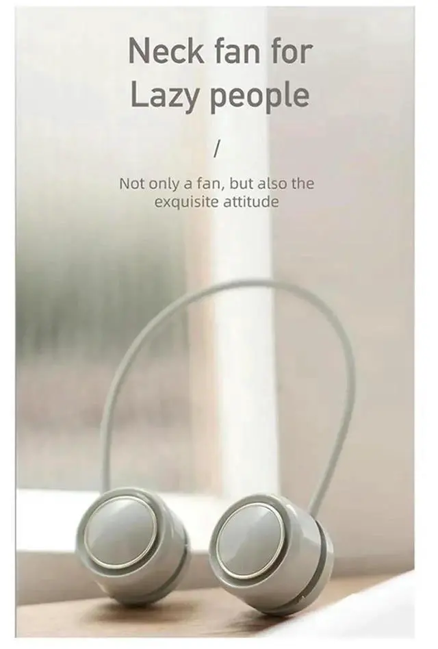 Alt view image 3 of 4 - Aomoproing Hanging Neck Fan Outdoor Leafless Portable Large Wind USB Lazy Person Hanging Neck Fan