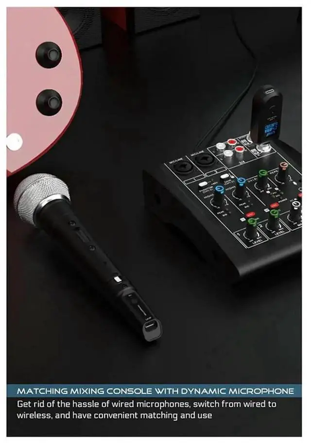 Alt view image 3 of 4 - Aomoproing Wireless Microphone UHF Wireless XLR Transmitter And Receiver For Dynamic Microphones Audio Mixers PA Systems