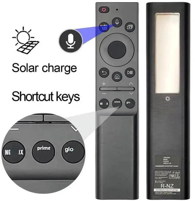 Main image of Aomoproing BN59-01357E Bluetooth Voice Remote Control For TV Solar-Powered Universal Eco-Friendly Design