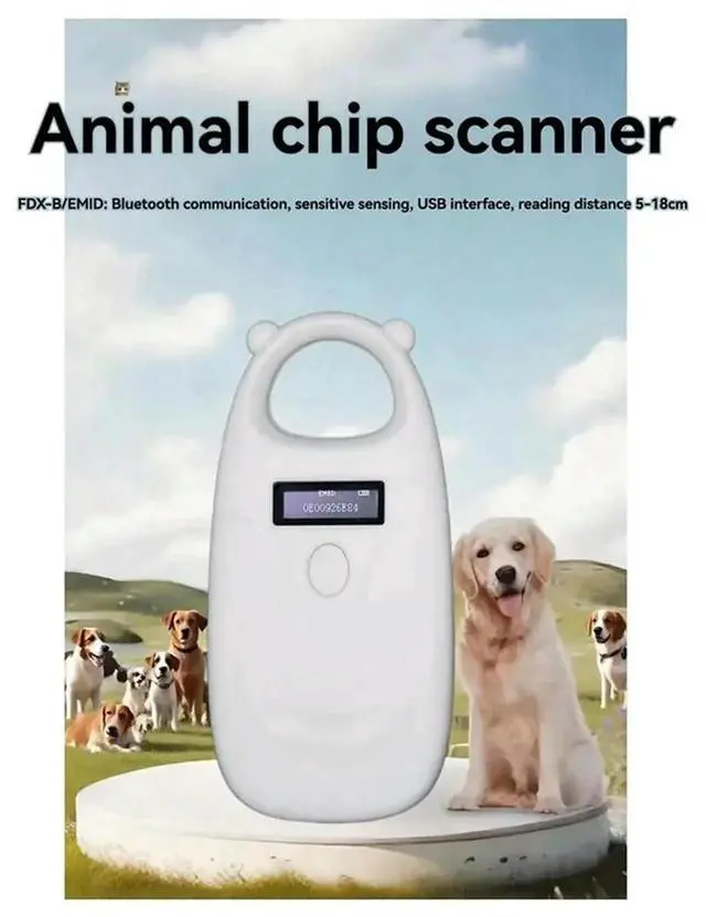 Alt view image 3 of 4 - Aomoproing Handheld 125Khz 134.2Khz Animal RFID Chip Reader For Pet Dogs Cats EMID/FDX-B USB/Bluetooth Tag