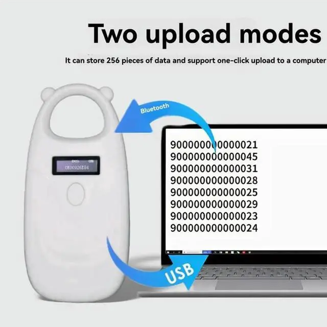 Main image of Aomoproing Handheld 125Khz 134.2Khz Animal RFID Chip Reader For Pet Dogs Cats EMID/FDX-B USB/Bluetooth Tag