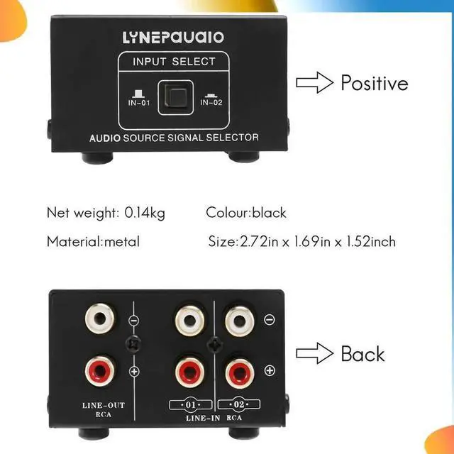 Alt view image 3 of 4 - Aomoproing 2 In 1 Out Or 1 In 2 Out Audio Source Signal Selector, Switcher, Speaker, Audio Source, Switcher, RCA Interface, Lossess