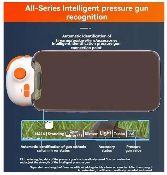 Alt view image 3 of 4 - Aomoproing MB03 Pro Game Controller Joystick Game Control, Vibration, One-Click Equipment Swap For IOS & Android