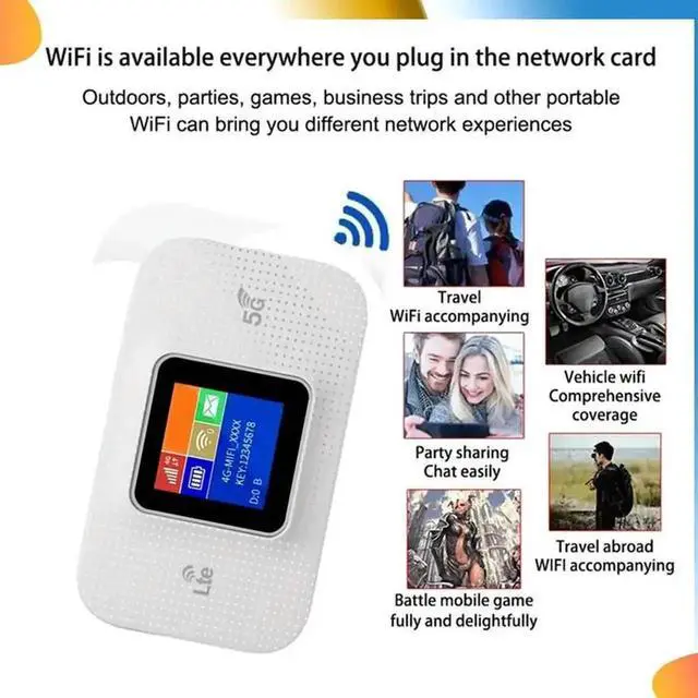 Alt view image 4 of 4 - Aomoproing 4G MIFI Portable Router Color Display 150M 3000Mah With SIM Card Slot Portable Router Car Hotspot Spare Parts Accessor