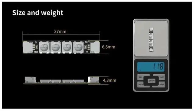 Alt view image 3 of 4 - Aomoproing 4PCS Programmable 2812 Arm LED Light Armlight 5V RGB For RC FPV Racing Freestyle Whoop Drone Quadcopter Runcam