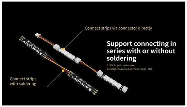 Alt view image 4 of 4 - Aomoproing 4PCS Programmable 2812 Arm LED Light Armlight 5V RGB For RC FPV Racing Freestyle Whoop Drone Quadcopter Runcam