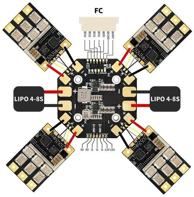 Main image of Aomoproing PDB400A 4~ 12S 400A PDB Distribution Board 30.5Mm 400A Current Sensor For FPV Quadcopter Fixed Wing Model Aircraft