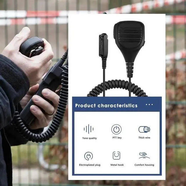 Alt view image 3 of 3 - Aomoproing IP54 Waterproof Portable Loudspeaker Mic Microphone For Walkie Talkie STP9000 Two Way Radio Sepura Rich