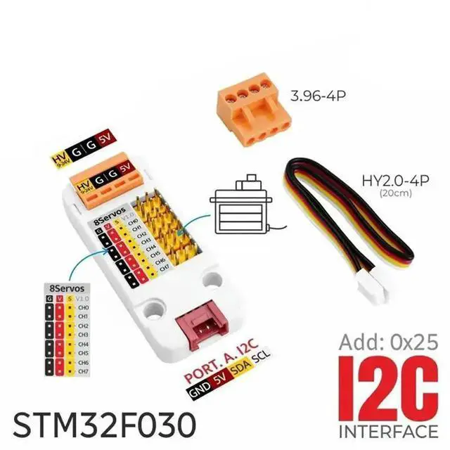 Main image of Aomoproing For M5stack 8-Channel Servo Driver Unit STM32F030 Controller High-Precision Robotics Control For Multiple Servos