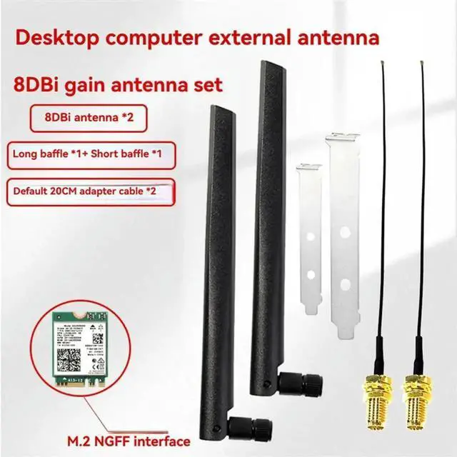 Alt view image 4 of 4 - Aomoproing BE202 7 Card +2X8db Antenna 2.4/5/6G Tri-Band 5374M Gigabit Card Bluetooth 5.4