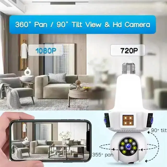 Main image of Aomoproing Dual Lens Mart Home Wireless Mini Cctv Camera Vision Network Security IP Camera
