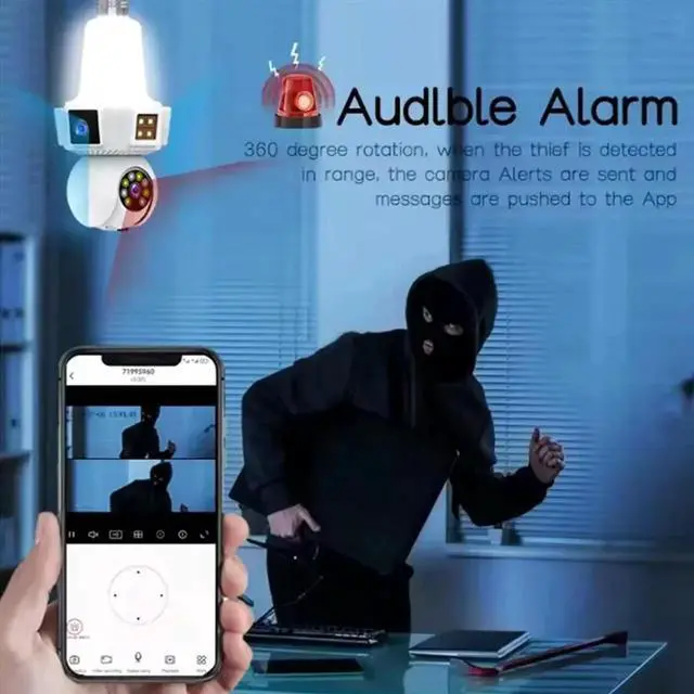 Alt view image 2 of 4 - Aomoproing Dual Lens Mart Home Wireless Mini Cctv Camera Vision Network Security IP Camera