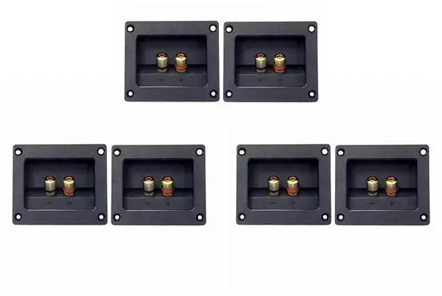 Alt view image 2 of 3 - Aomoproing 6Pcs DIY Car Stereo 2-Way Speaker Box Terminal Spring Cup Connector Banana Jack And Plugs Subwoofer Plugs 93X80mm