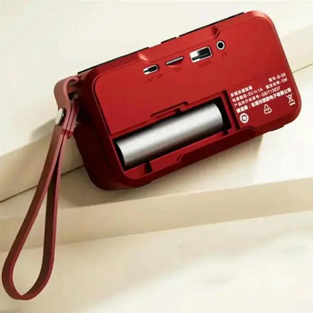 Alt view image 4 of 4 - Aomoproing Portable Radio FM Mini Bluetooth Radios Speaker Hifi Sound Soundbar Subwoofer Handsfree Music Player Recorder With Mic