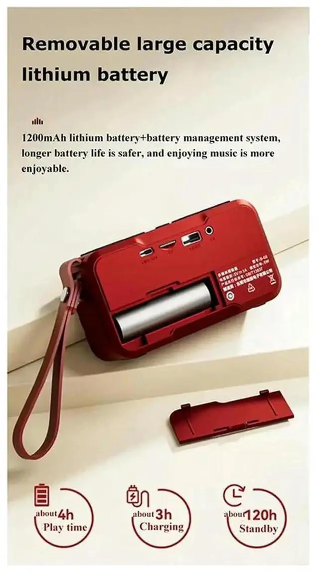 Main image of Aomoproing Portable Radio FM Mini Bluetooth Radios Speaker Hifi Sound Soundbar Subwoofer Handsfree Music Player Recorder With Mic