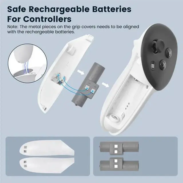 Alt view image 3 of 4 - Aomoproing For Oculus/Quest 3 Charging Dock- 2 Batteries, Wall Mount& Headset Holder Included(Not Compatible With Quest 3S)